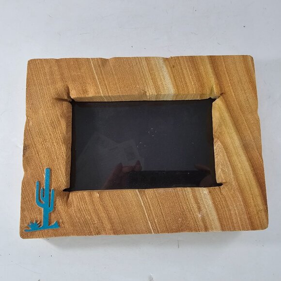 Arizona Sandstone Frame Natural Stone 4x6 Photo Cactus Southwest Joe Wilcox - Picture 6 of 8